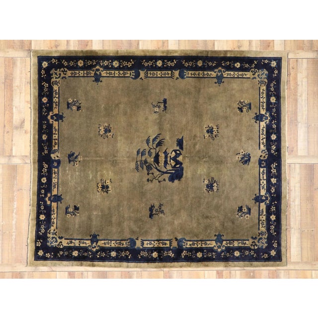 Antique Chinese Peking Rug - 08'03 x 09'07 For Sale - Image 9 of 10