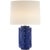 AERIN for Visual Comfort Signature Darina Large Table Lamp in Pebbled Blue with Linen Shade For Sale