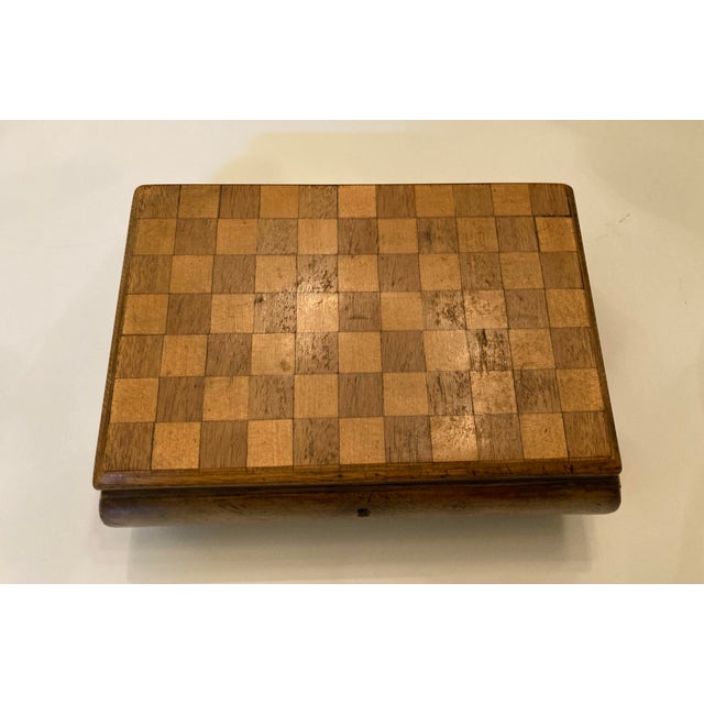 Antique Pear Wood Cushion Shape Decorative Small Wood Box For Sale - Image 4 of 12