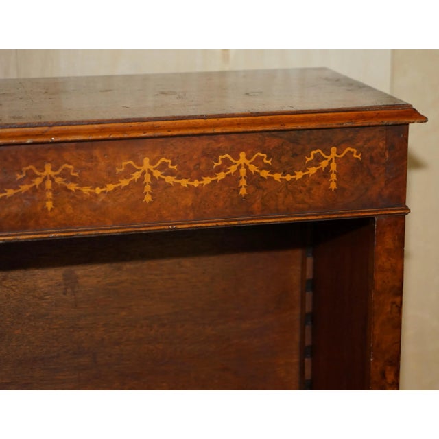 Sheraton Burr Elm & Walnut Inlay Dwarf Bookshelf from Brights of Nettlebed For Sale - Image 5 of 16