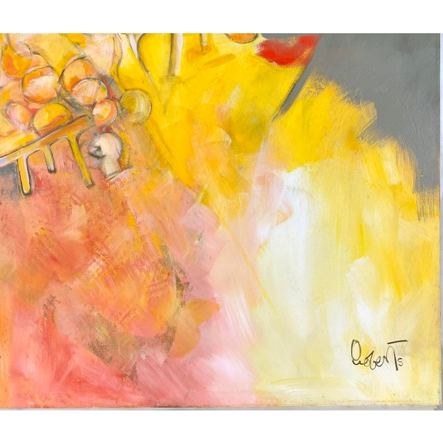 Mid 20th Century Day and Night Original Oil Style of Willem De Kooning and Richard Diebenkorn by Donald Roberts For Sale - Image 5 of 5