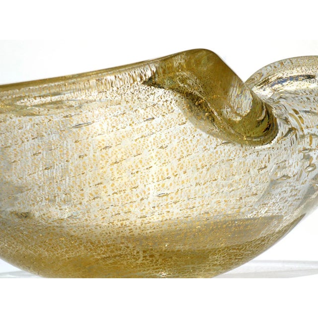 Seguso Murano Gold Glass Big Bowl, 1960s For Sale - Image 4 of 7