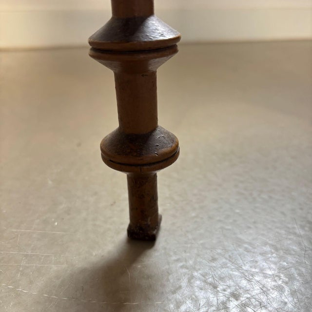 French Tall Side Table with Wire Spool Column Feet, 1920s For Sale - Image 9 of 11