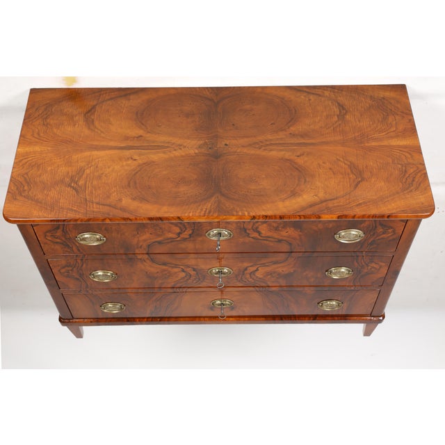 Biedermeier Chest of Drawers in Walnut, 1830s For Sale - Image 6 of 18