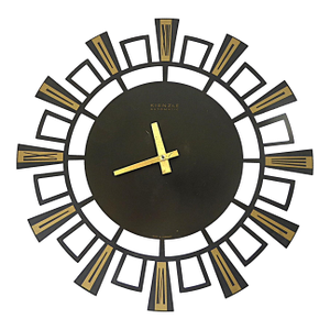 Kienzel Wall Clock Mid Century Modern Metal W. Battery Moment Germany 1960s