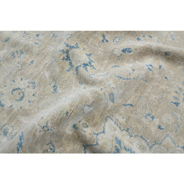 1970s Vintage Persian Handmade Wool Cotton Beige Area Rug For Sale - Image 10 of 11