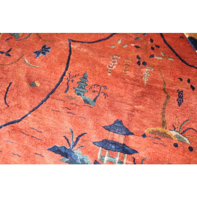 Early 20th Century Enchanting Art Deco Chinese Rug - 9' x 11'7" For Sale - Image 5 of 9