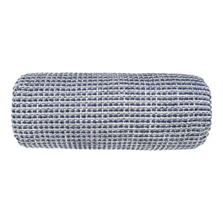 The House Of Scalamandré Heatherton Bolster Pillow In Navy For Sale