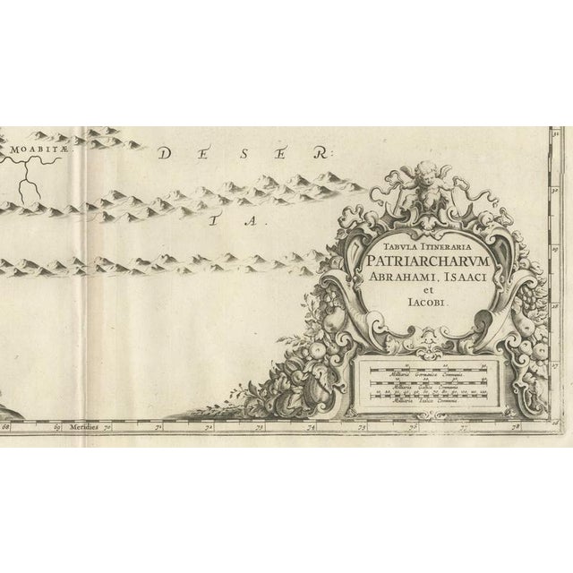 Antique Biblical Map of the Holy Land, 1650 For Sale - Image 9 of 11