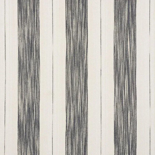 Sample - Schumacher Arroyo Stripe Fabric in Charcoal For Sale