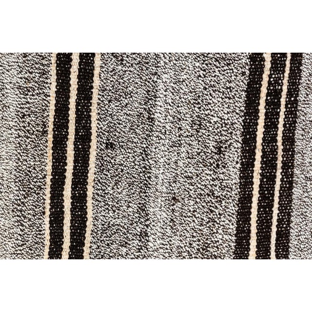 Turkish Stripet Natural Woli Kilim Rug, 1960s For Sale - Image 11 of 14