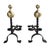 Wrought Iron Andirons with Cast Plain Bronze Ball, 1970s, Set of 2 For Sale - Image 11 of 11
