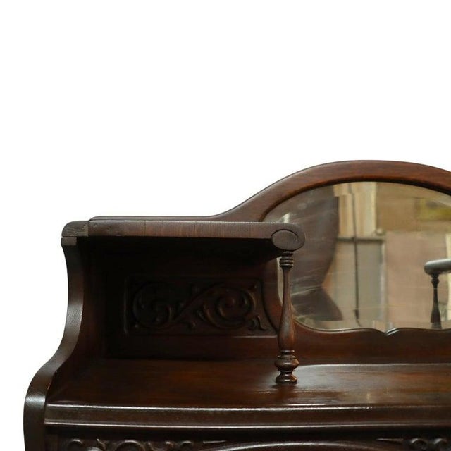 Arts & Crafts Oak 2-Door Bookcase With Mirrored Top C1910 For Sale - Image 4 of 10