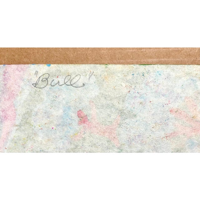 Malcah Zeldis, Malcah Zeldis Folk Art Gouache Painting Mod Bull Jewish Woman Outsider Artist, 1989 For Sale - Image 10 of 10