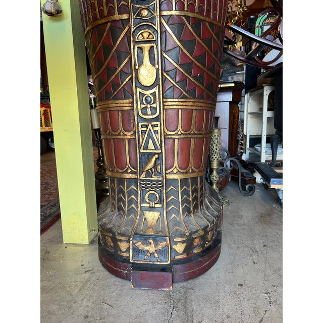 Vintage Life Size Sarcophagus Cabinet 76” Egyptian Pharaoh King Tut For Sale - Image 9 of 11