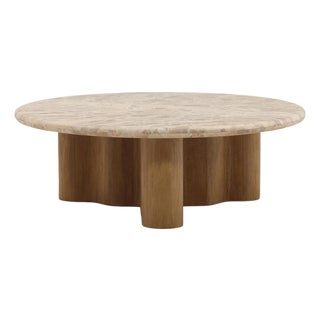 Ripple Base Marble Coffee Table For Sale