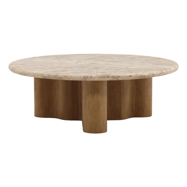 Ripple Base Marble Coffee Table For Sale