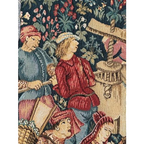 Vintage French Aubusson Medieval Style Jacquard Tapestry, 1970s For Sale - Image 13 of 18