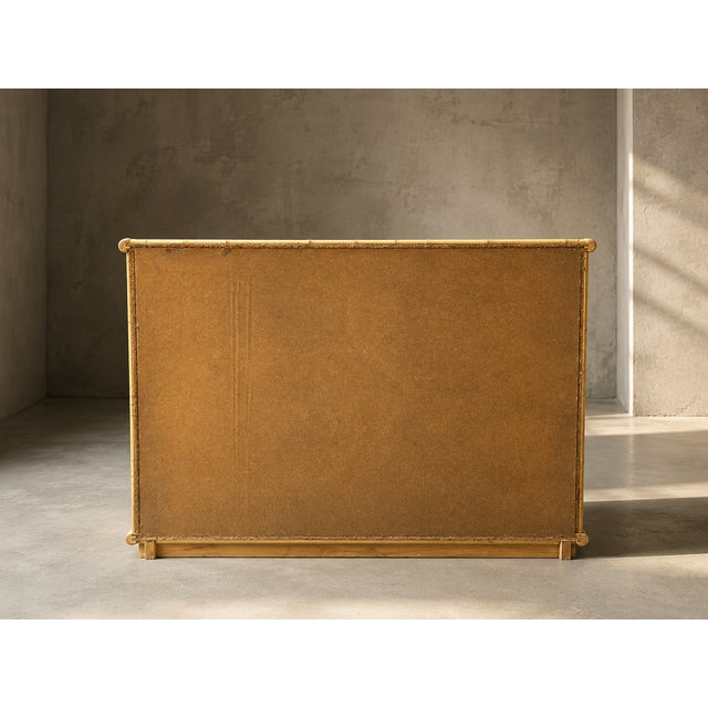 Dal Vera 1970s bamboo and rattan chest of drawers with four drawers and brass drawer pulls. Very good condition....