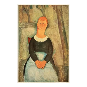 1940s After Amedeo Modigliani "Woman in a Garden", First Edition Swiss Offset Lithograph