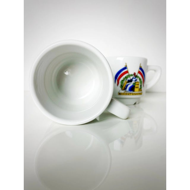 1980s Apilco Porcelain Bicentenaire De La Revolution France Espresso Cups Mugs- Set of 2 For Sale - Image 4 of 6