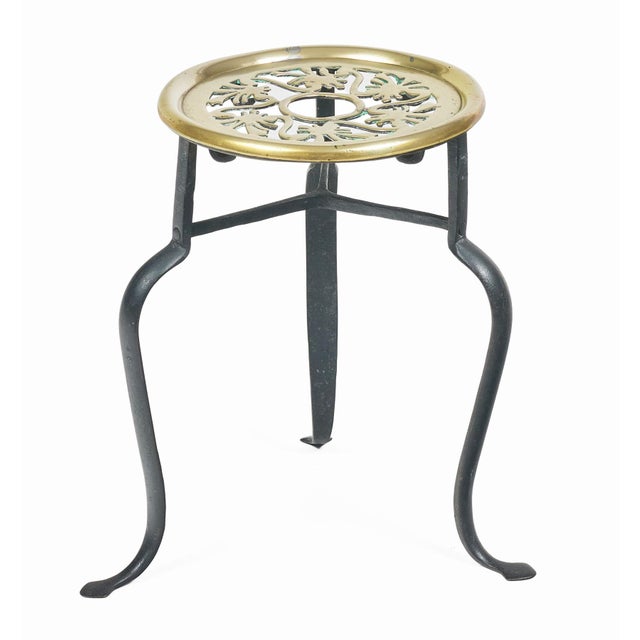 Late 19th Century Victorian Brass Round Trivet For Sale - Image 4 of 6