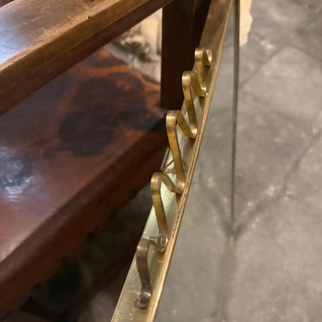 Mid-Century Modern 1950s Gio Ponti Mid-Century Modern Solid Brass Italian Wall Mirror For Sale - Image 3 of 14