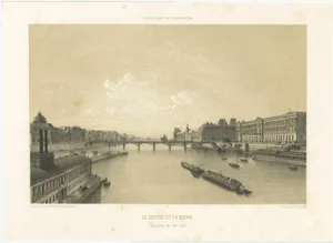 Benoist, The Louvre and Seine River, 1861, Print
