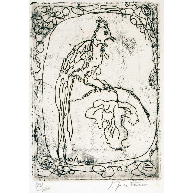 Original black and white etching, hand signed in pencil on the lower right. Numbered in pencil on lower left. Edition of...