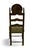 19th-C. French Carved Oak Ladder Back Chairs Leopard Upholstery Pair For Sale - Image 4 of 5