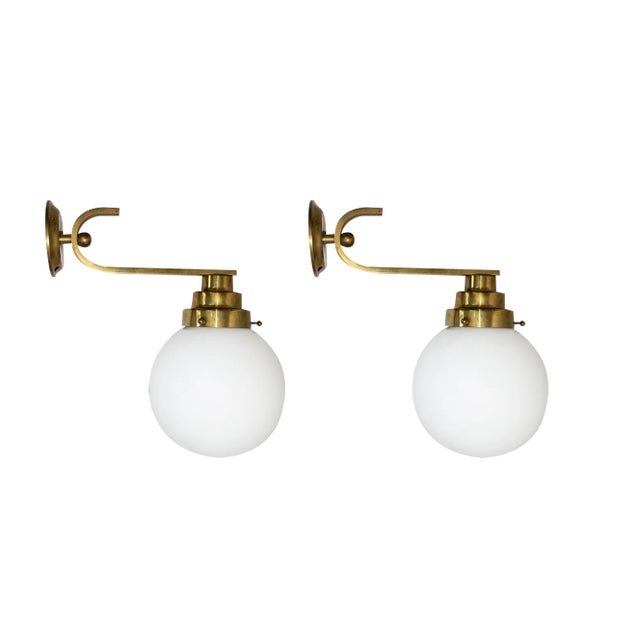 Large Art Deco Bauhaus Wall Lamps, 1920s, Set of 2 For Sale