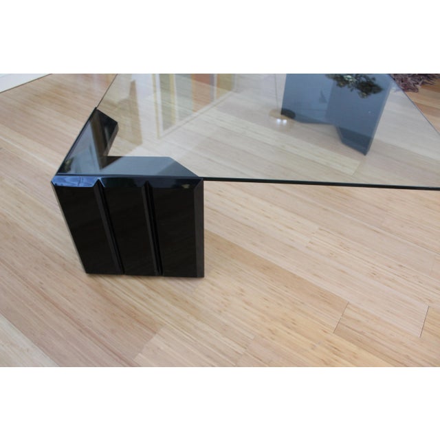 Modern Haziza Style Modern Black Acrylic Coffee Table For Sale - Image 3 of 12
