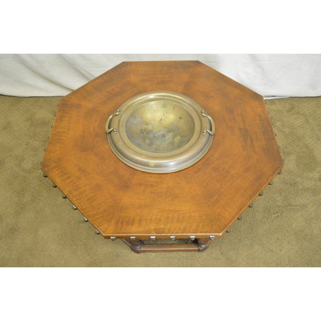 Us$385.99 round drum coffee table with storage walnut bowl shaped coffee table with tray style b. Spanish Renaissance Style Walnut Octagon Coffee Table w ...