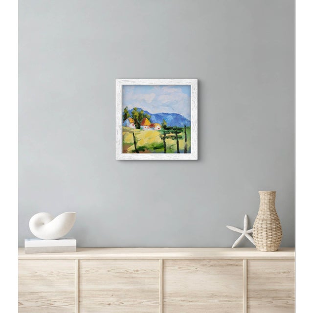 Yellow Modern Contemporary Impressionist Landscape Oil Painting For Sale - Image 8 of 8