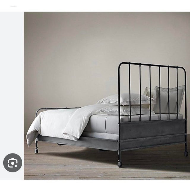 Restoration Hardware Iron Bed With Headboard and Footboard Size Queen