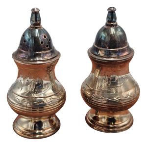 Silver-Plated Pepper and Salt Containers, 1890s, Set of 2