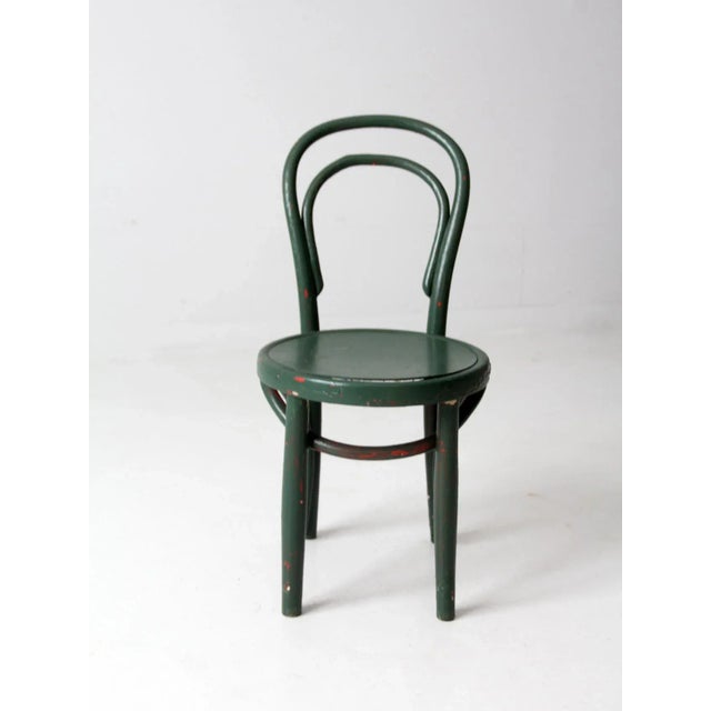 1940s Antique Kids Green Bentwood Chair For Sale - Image 5 of 10