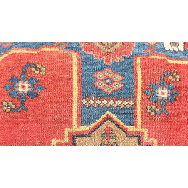 Antique N. W. Persian Rug With Medallion and Rich Red and Blue Tones 3'6 X 6'5 For Sale - Image 10 of 12