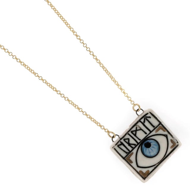 Early 21st Century Magical Rune Symbol & Evil Eye Pendant Life Journey Necklace For Sale - Image 5 of 6