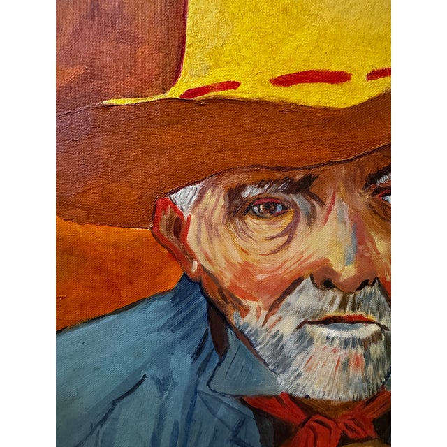 Painting of Van Gogh's "Portrait of a Peasant. Signed on the back Meredythe Mahoney. Painting has a great Kitsch vibe with...