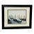 1980s Vintage Italian Coastal Venus Blue Gondola at Dock Framed Photography. For Sale