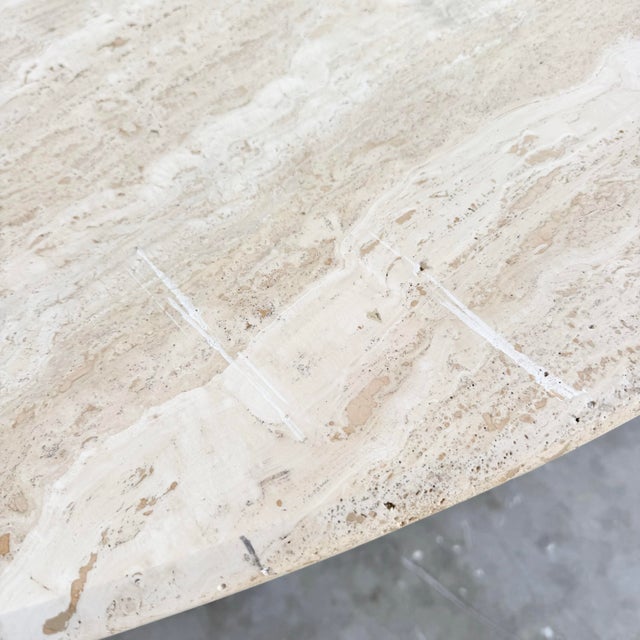 Vintage Italian Travertine Oval Dining Table For Sale - Image 9 of 12