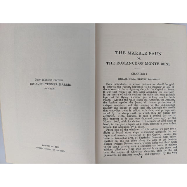 1930s 1931 Nathaniel Hawthorne Classics, Matching Brown & Gold Decorative Book Pair For Sale - Image 5 of 11