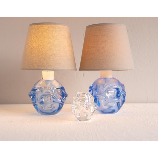 A stunning pair of mid-century modern crystal lamps made by the talented börne augustsson for åseda, sweden during the...