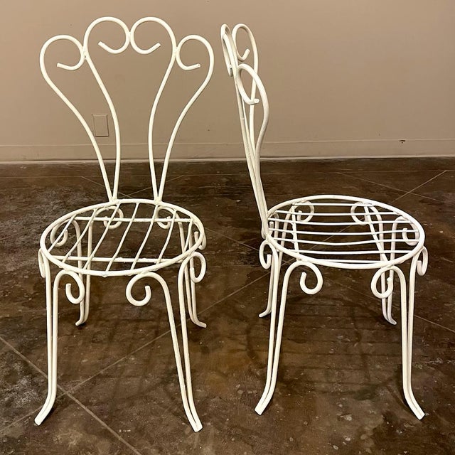 Mid-Century French Wrought Iron 6-Piece Garden Salon Set For Sale - Image 15 of 18