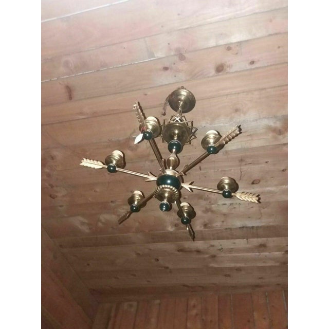 1920s C1920's Antique Empire/ French Art Deco Gilt & Patinated Bronze Chandelier Attrib. Maison Bagues For Sale - Image 5 of 7