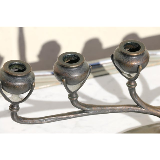 Bronze Tiffany Studios New York Art Nouveau Bronze Six-Light Candelabra, Circa 1910s For Sale - Image 8 of 18