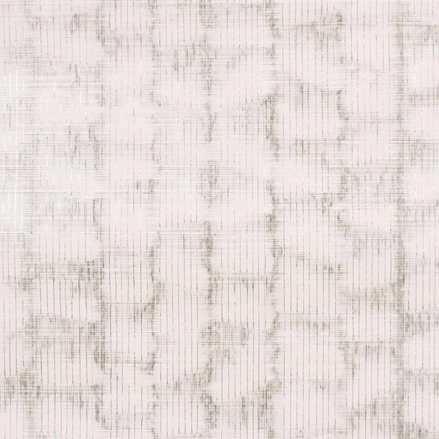 Contemporary SAMPLE - Schumacher x Patterson Flynn Rune Pinstripe Wallcovering Wallpaper In Silver For Sale - Image 3 of 4