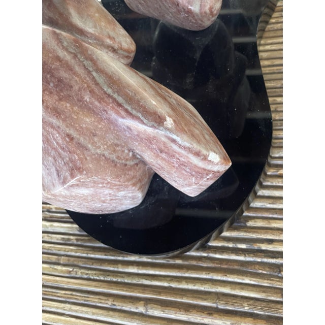 This piece dates to the 1980s. Its abstract, amorphous form is quite soothing. It is mounted on a custom black acrylic...