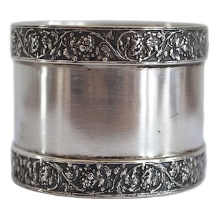 Antique 800 Silver Grapevine Napkin Ring, 1920s For Sale